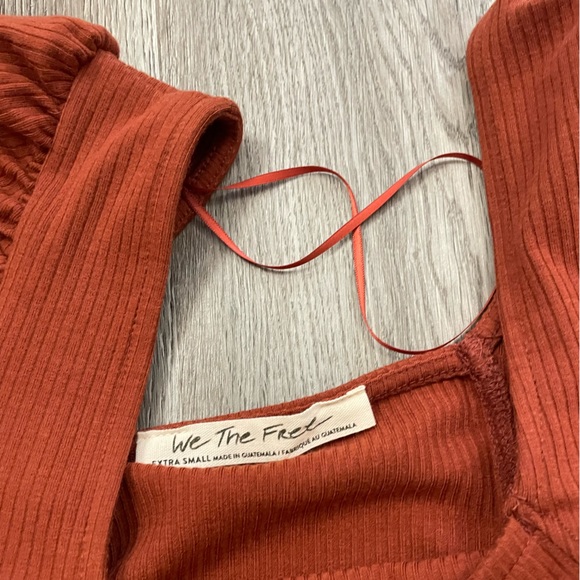 Free People Top Rust Orange Size xsmall - Free People puff sleeve top - Picture 8 of 8
